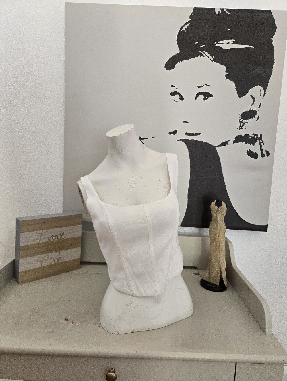 NWT Women Abercrombie & Fitch White Square-Neck Bustier Tank Top Size Small